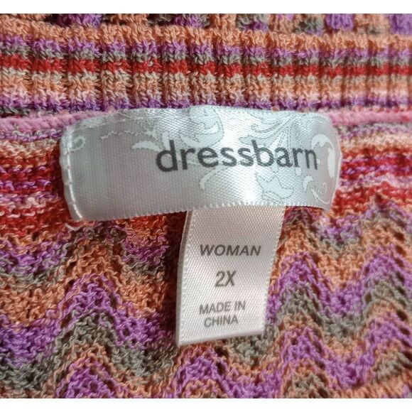 Dressbarn Sweater Ladies 2x Orange Short Sleeve Open Weave Light Weight Colorful - Picture 6 of 8